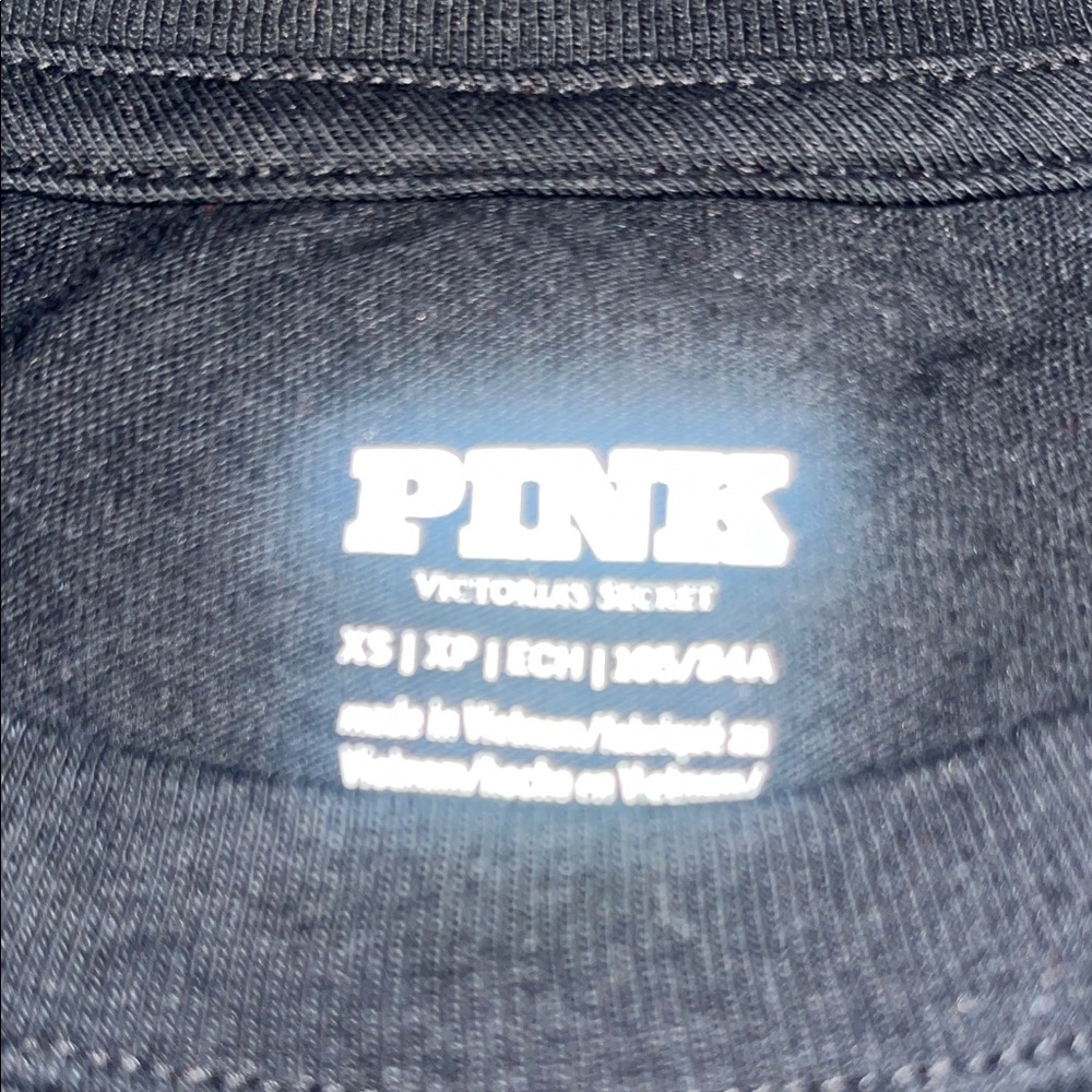 Pink brand Black Long Sleeve Tee with Logo - Picture 5 of 6